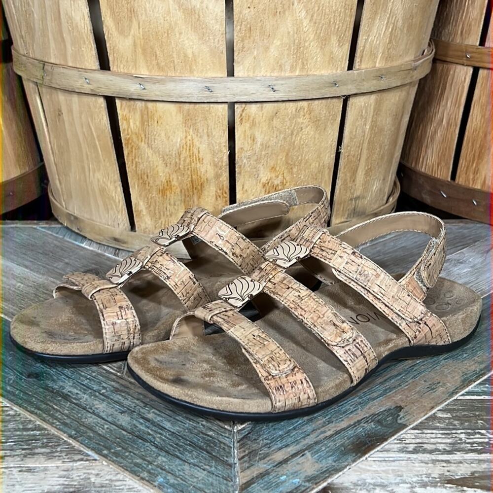 Vionic Amber Gold Cork Adjustable Strap Orthotic … - image 3